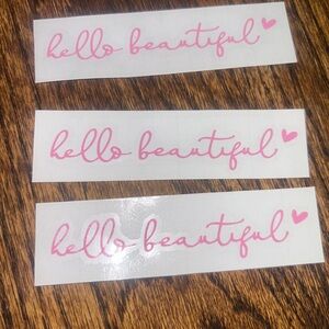Pink 'Hello Beautiful' Stickers